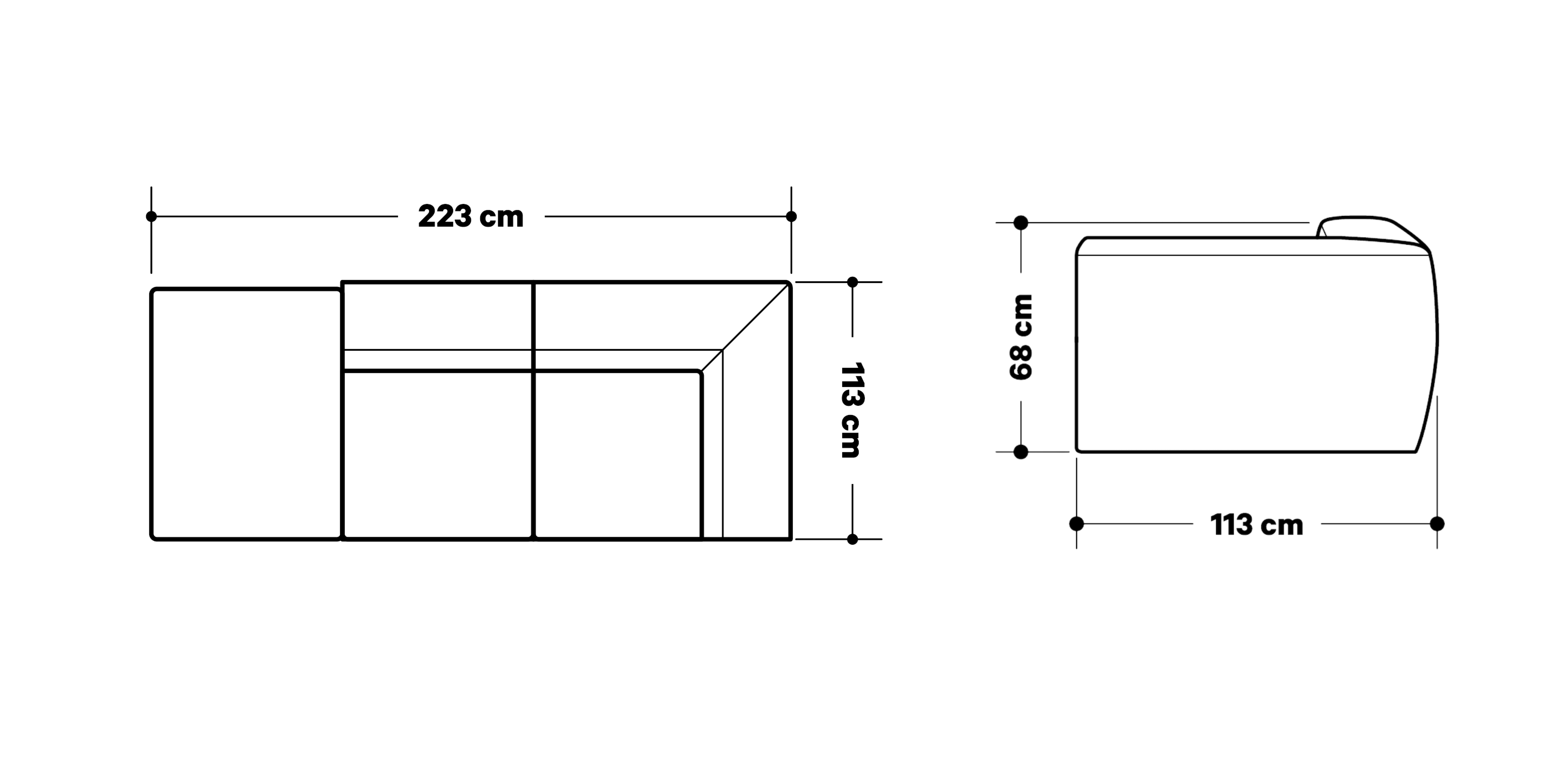 Product dimensions diagram