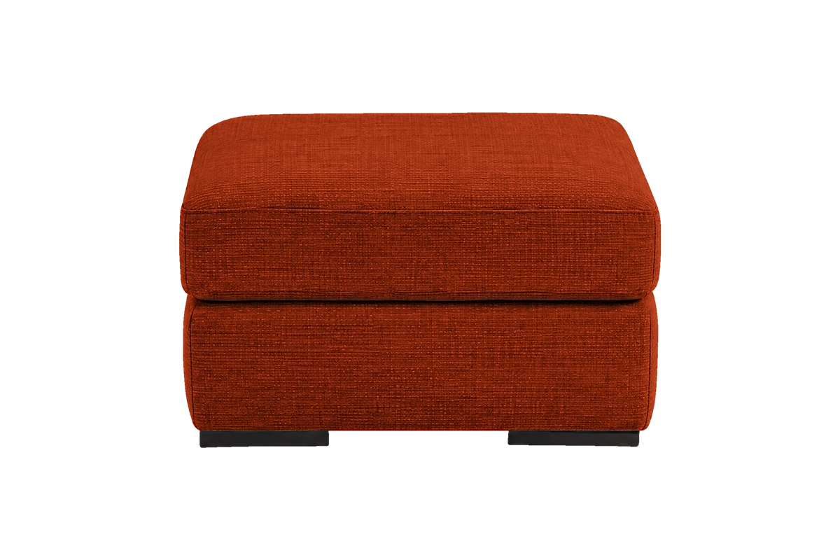 Caro Footstool in Roni Poppy