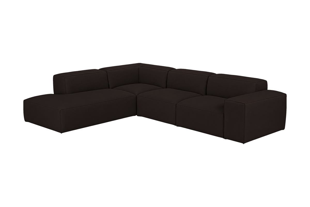 Elo Left Bumper Sectional in Dante Ebony