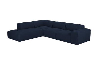 Elo Left Bumper Sectional in Roni Ember Blue