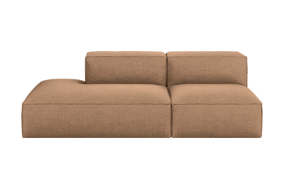 Elo Left Open Chaise Sofa in Roni Biscotti