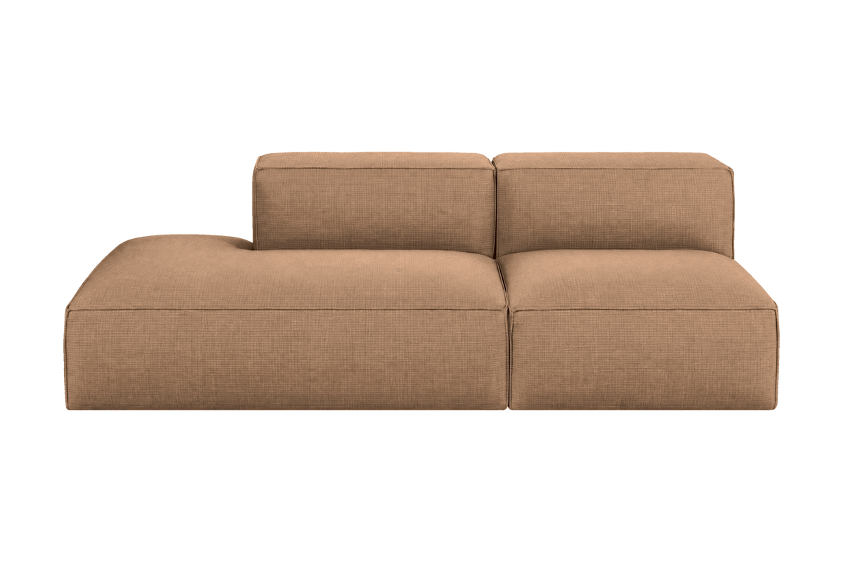 Elo Left Open Chaise Sofa in Roni Biscotti
