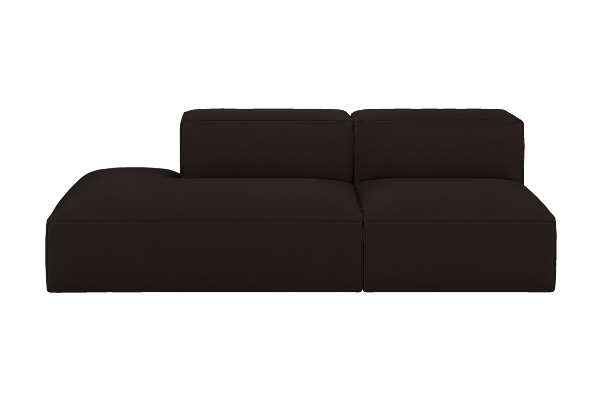 Elo Left Open Chaise Sofa in Dante Ebony