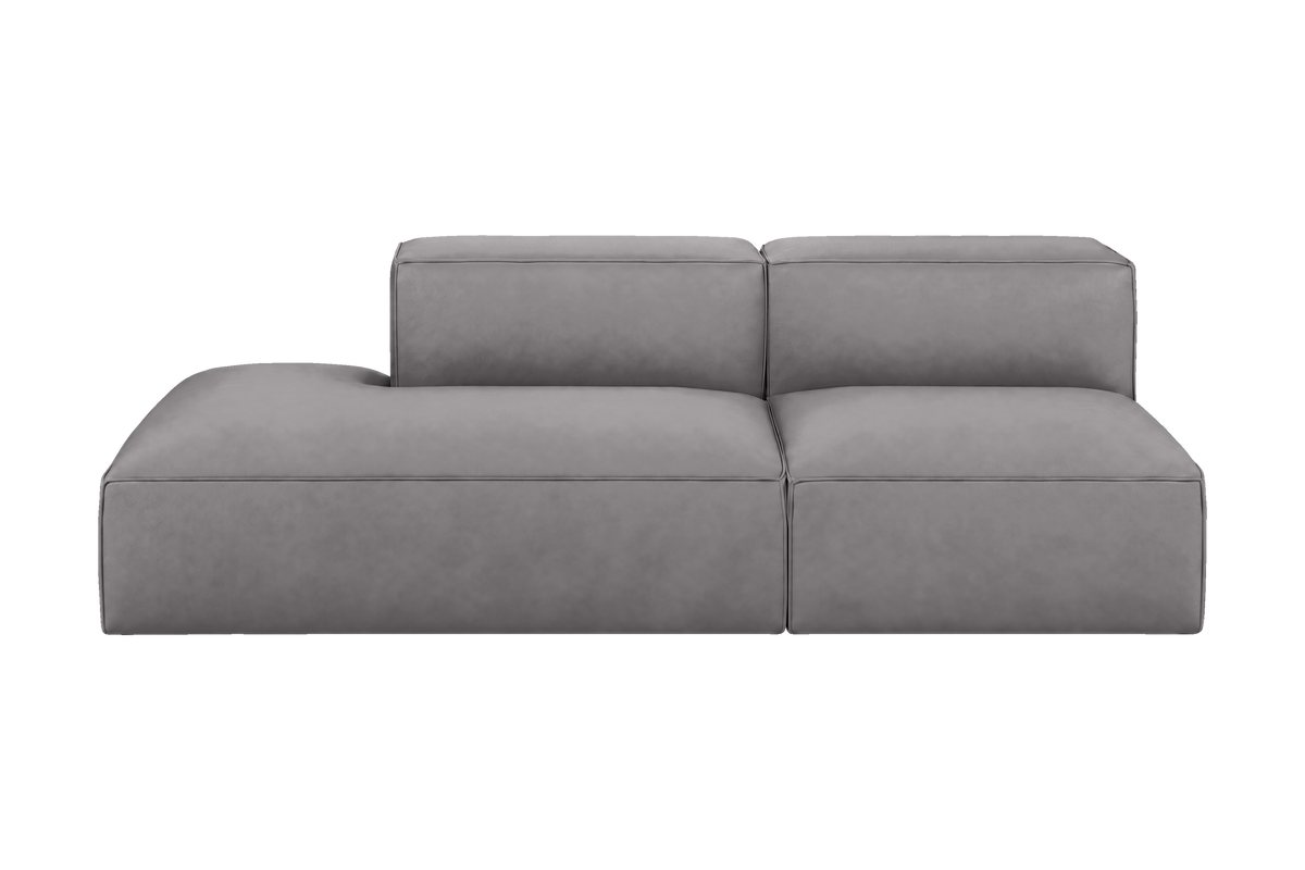 Elo Left Open Chaise Sofa in Dante Meteor