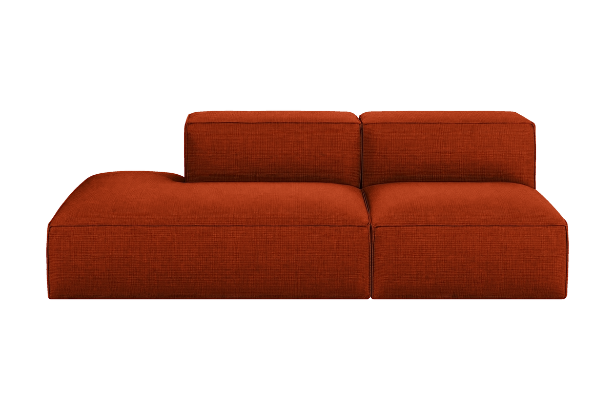 Elo Left Open Chaise Sofa in Roni Poppy