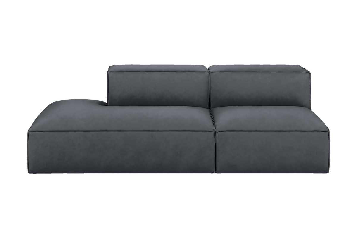 Elo Left Open Chaise Sofa in Dante Shark
