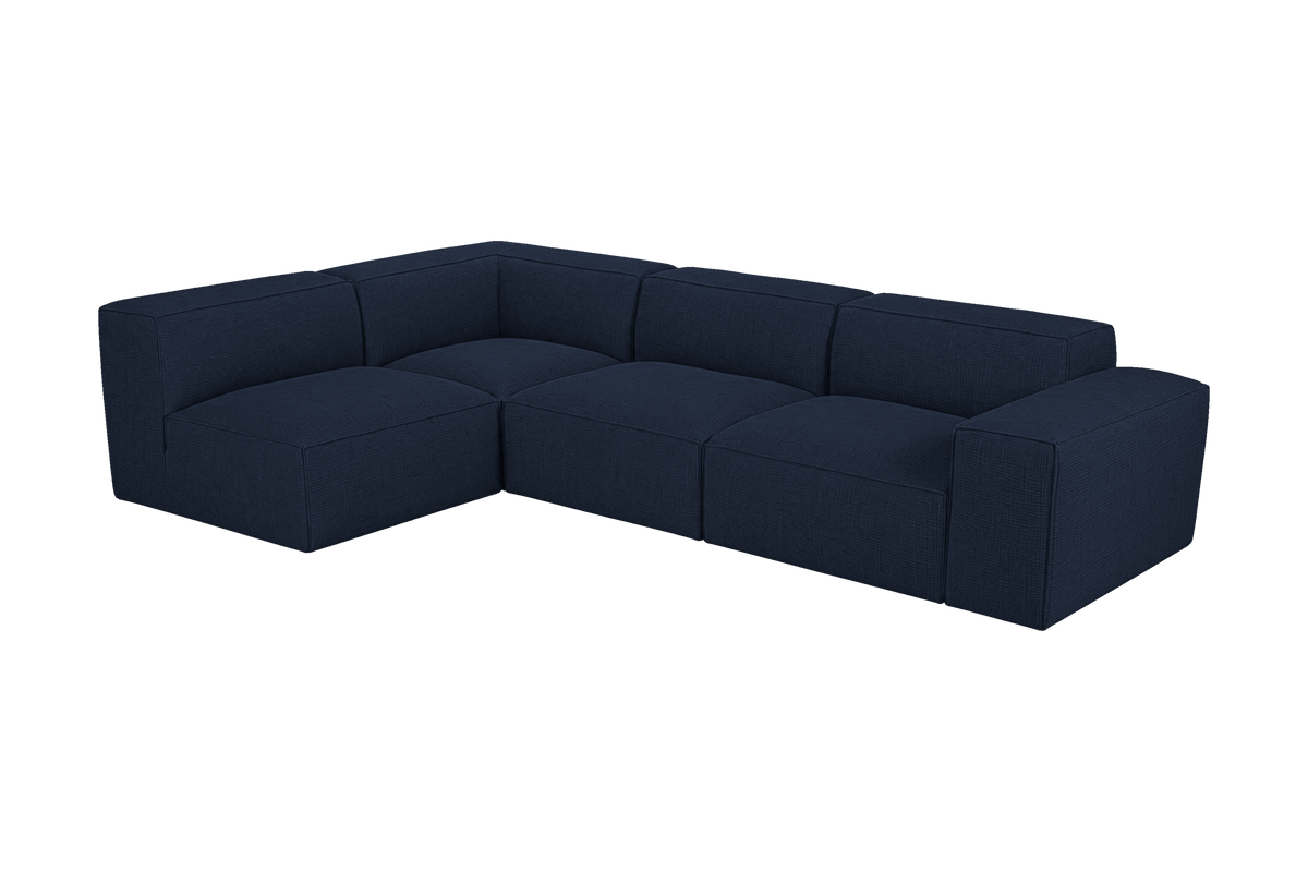 Elo Left Open Sectional in Roni Ember Blue