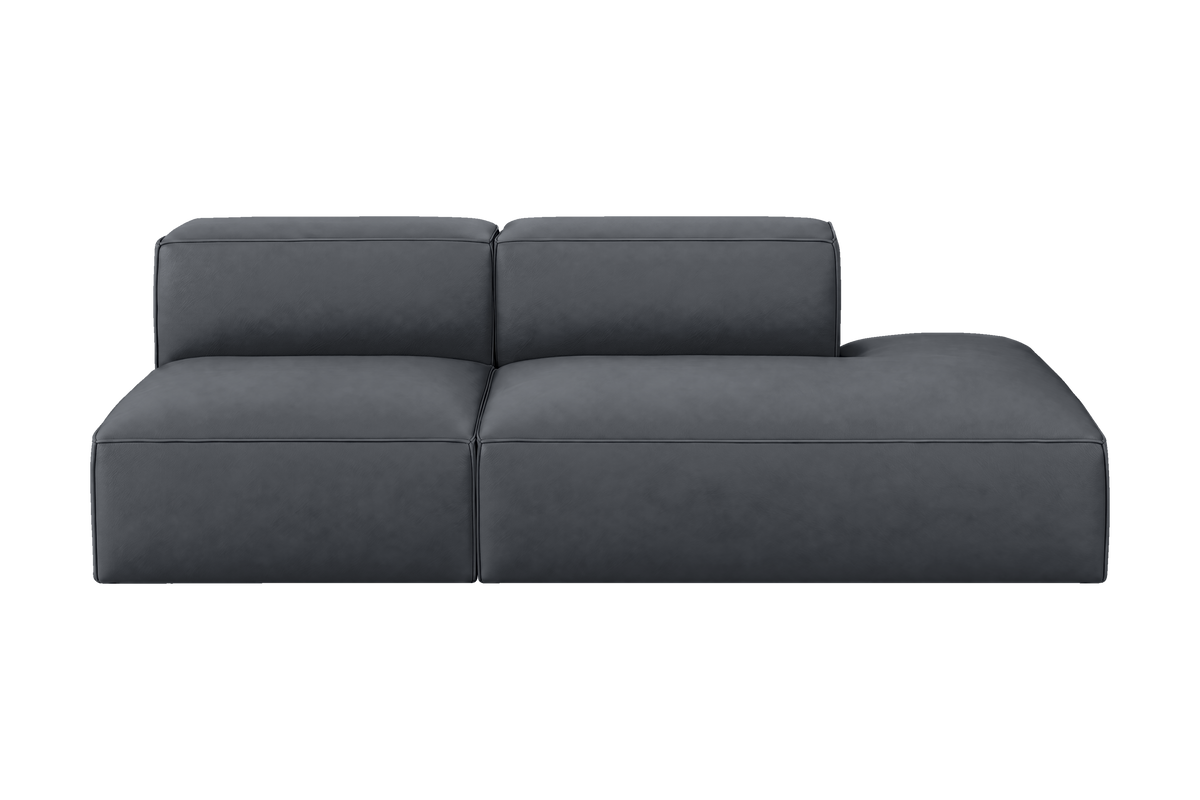 How To Open Cfg File Elo Right Open Chaise Sofa in Shark Full Aniline Leather | SUPERBA