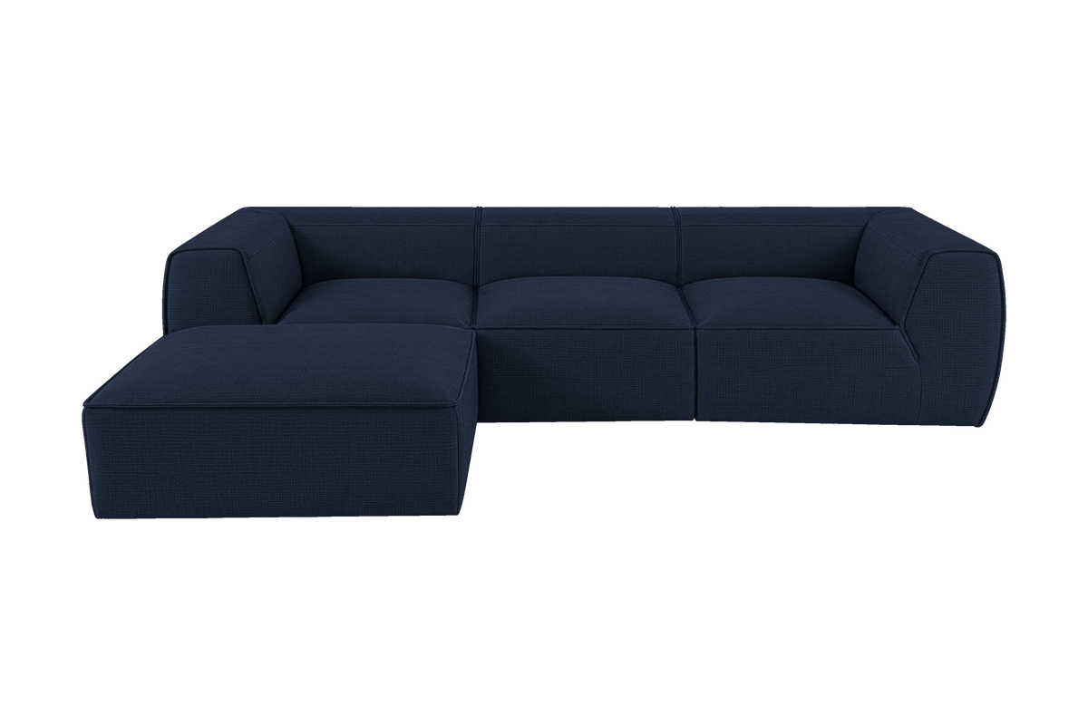 Fred Large Left Chaise in Roni Ember Blue