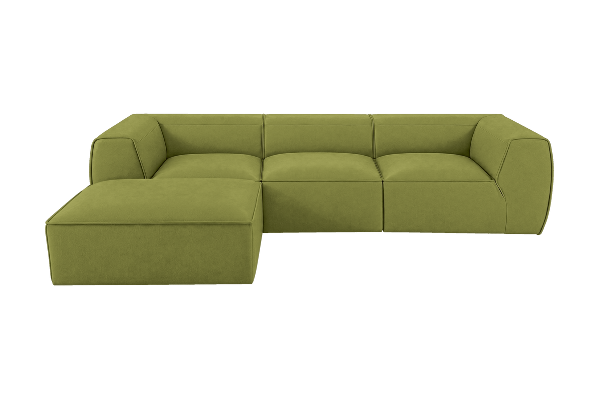 Fred Large Left Chaise in Fresco Key Lime