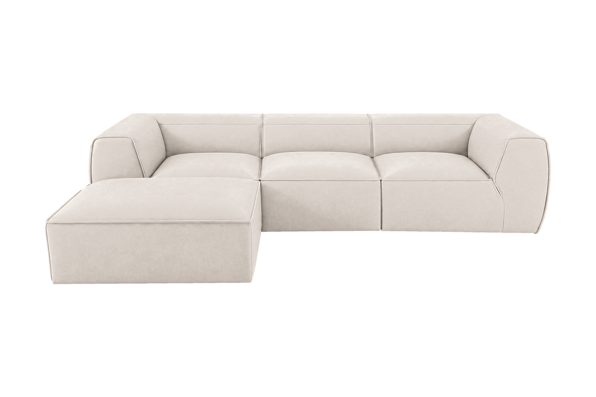 Fred Large Left Chaise in Fresco Milky