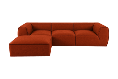 Fred Large Left Chaise in Roni Poppy