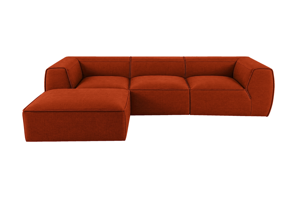 Fred Large Left Chaise in Roni Poppy