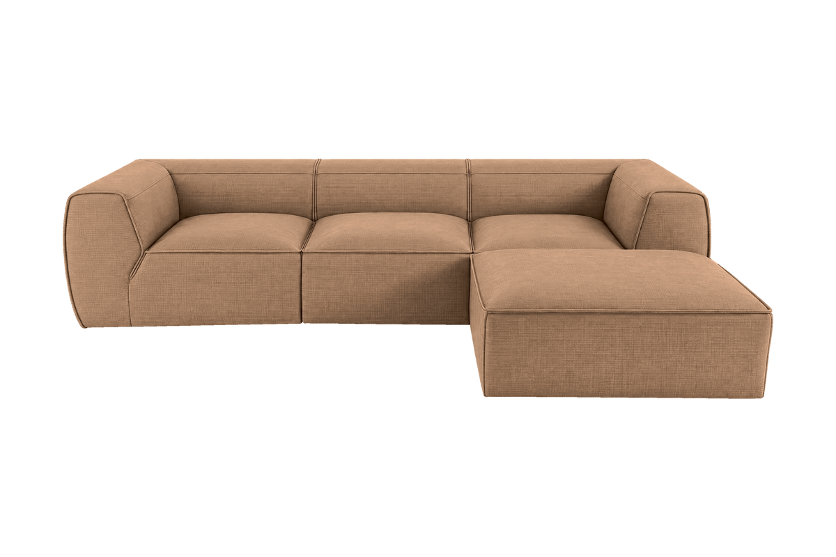 Fred Large Right Chaise in Roni Biscotti