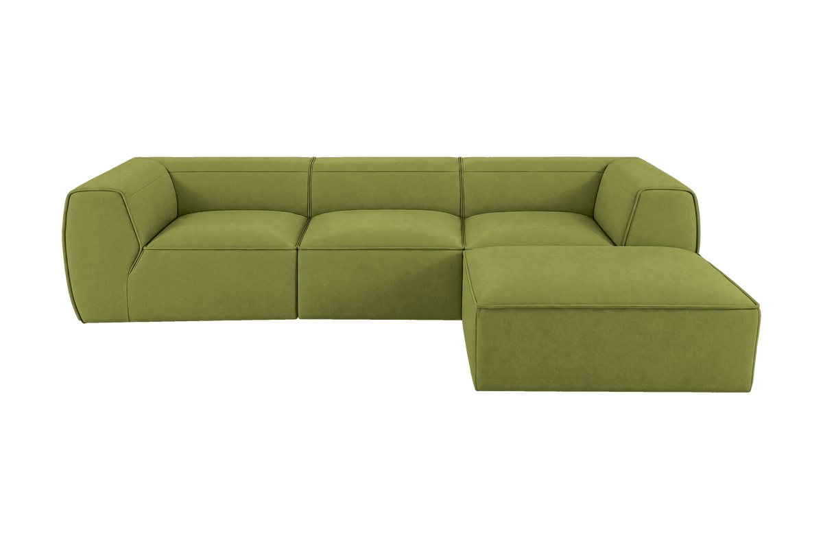 Fred Large Right Chaise in Fresco Key Lime