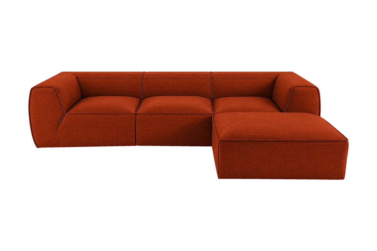Fred Large Right Chaise in Roni Poppy
