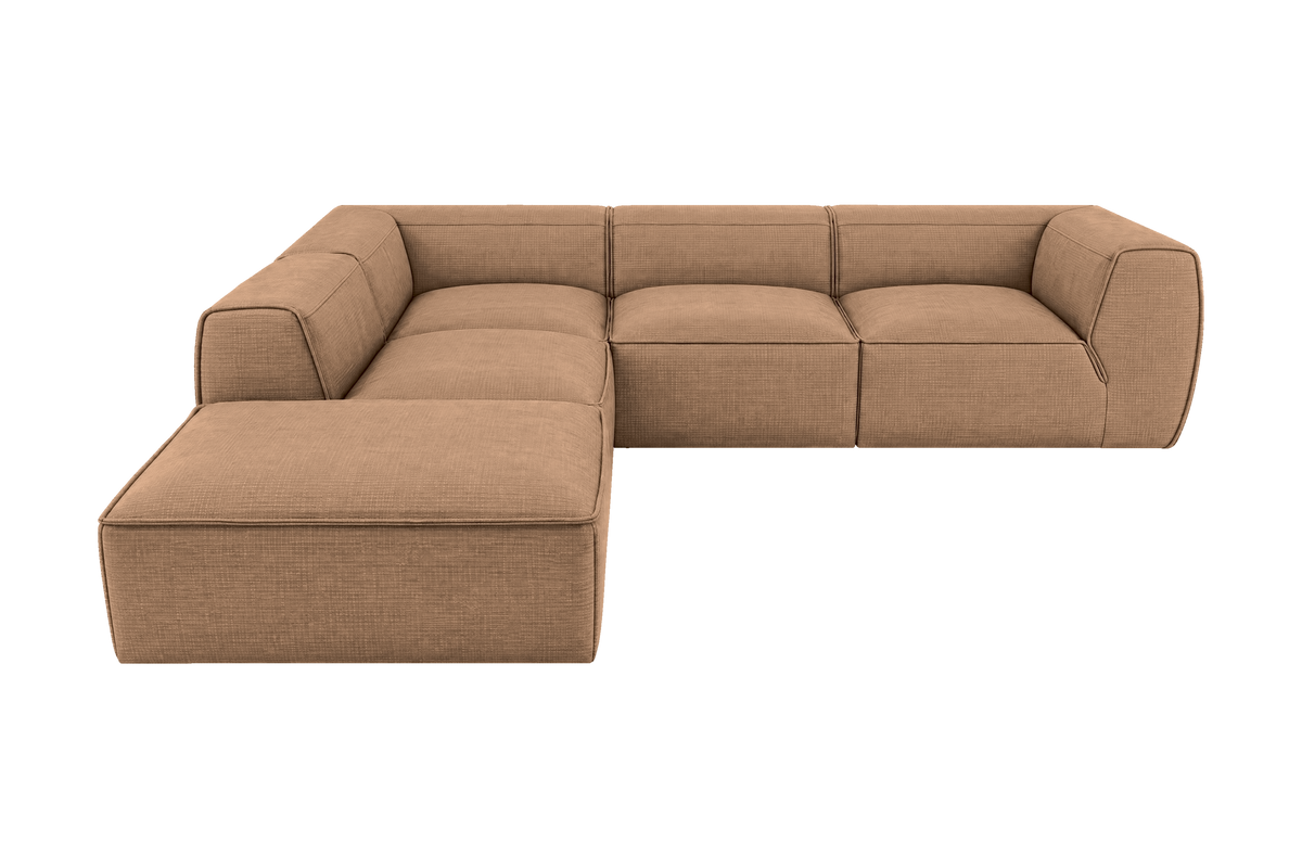 Fred Left Bumper Sectional in Roni Biscotti