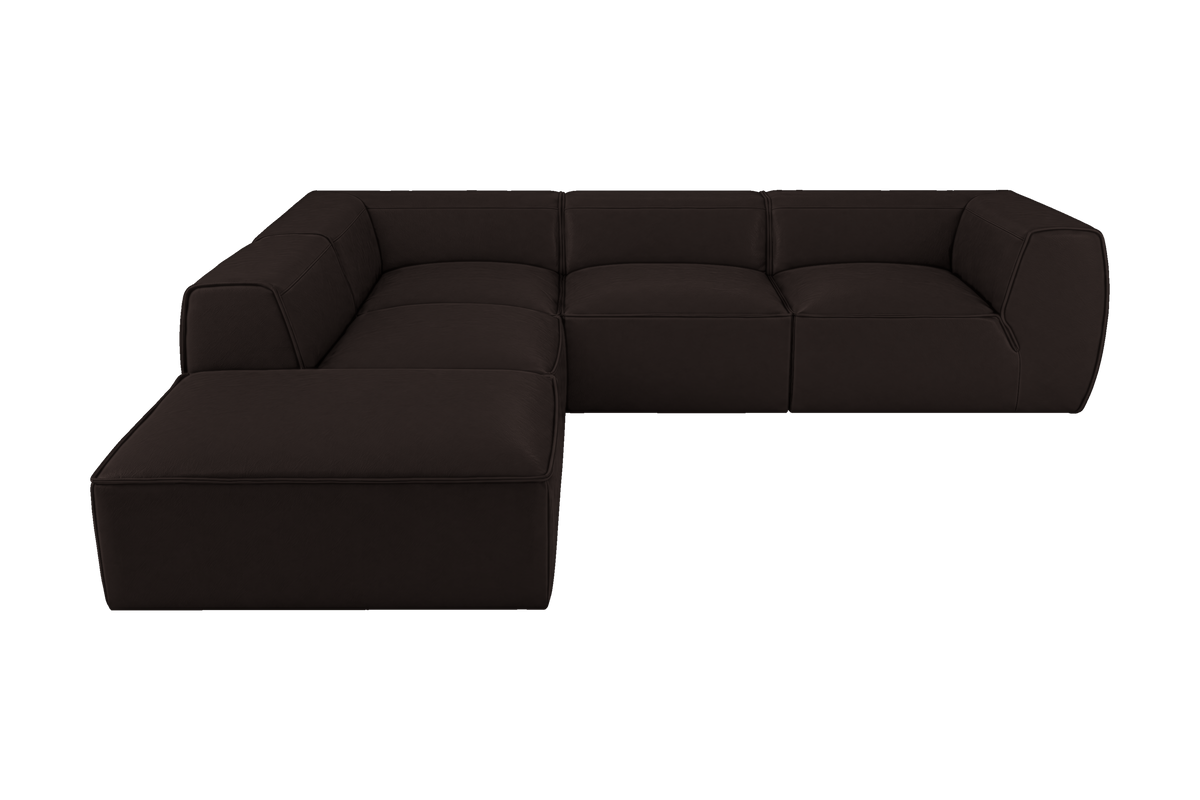 Fred Left Bumper Sectional in Dante Ebony