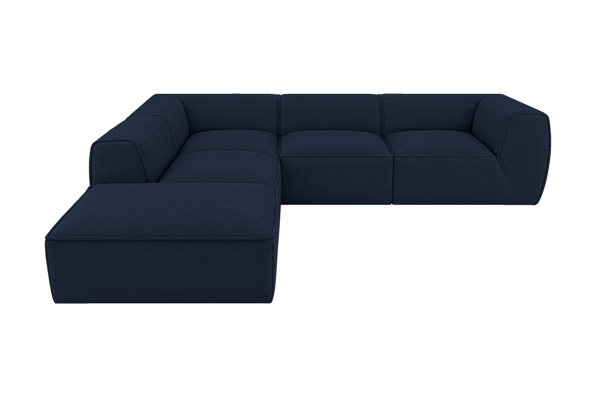 Fred Left Bumper Sectional in Roni Ember Blue