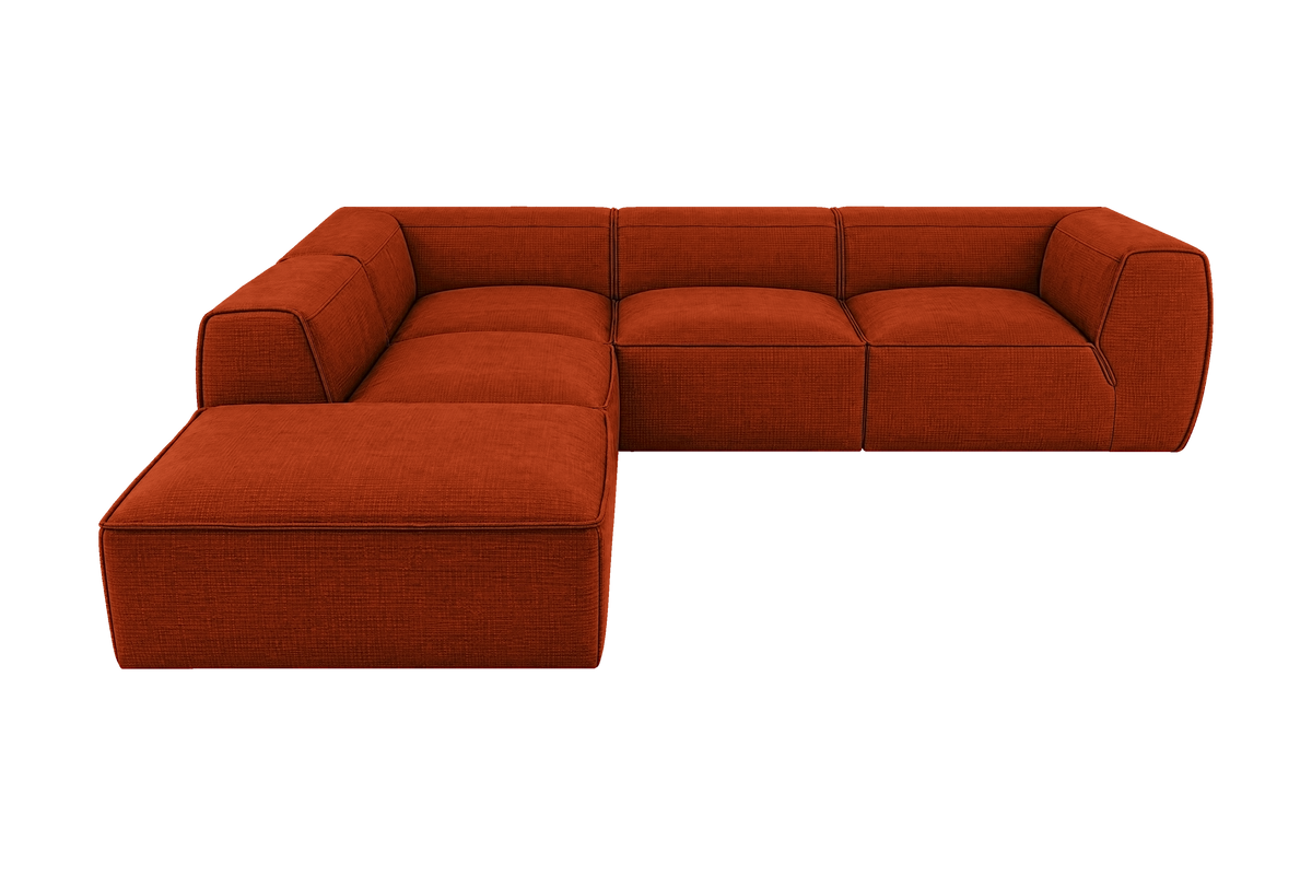 Fred Left Bumper Sectional in Roni Poppy