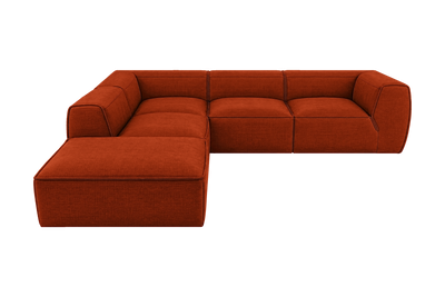 Fred Left Bumper Sectional in Roni Poppy