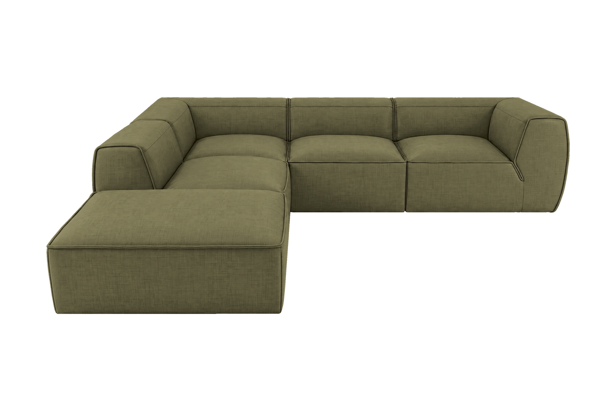Fred Left Bumper Sectional in Mosquito Sycamore