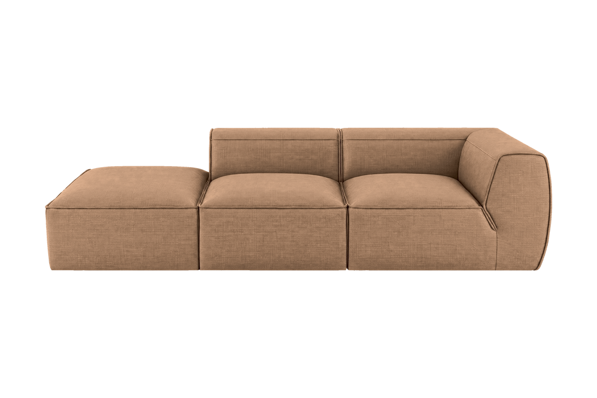 Fred Left Chaise Sofa in Roni Biscotti