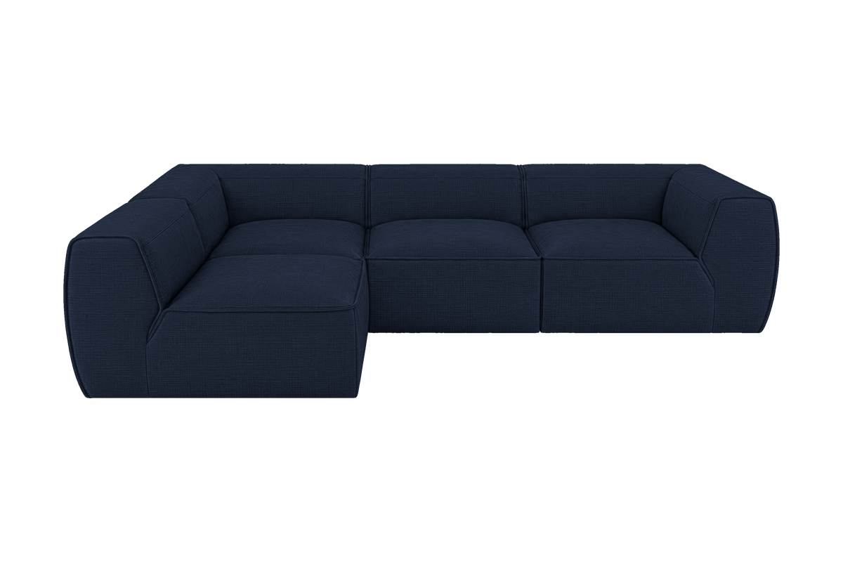 Fred Left Open Sectional in Roni Ember Blue