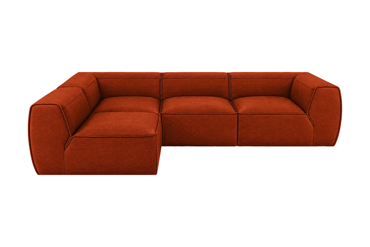 Fred Left Open Sectional in Roni Poppy