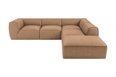 Fred Right Bumper Sectional in Roni Biscotti