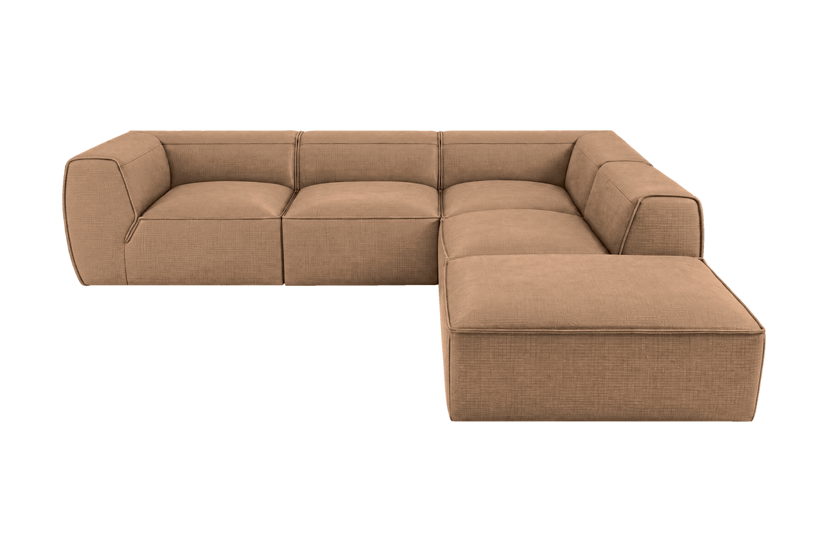Fred Right Bumper Sectional in Roni Biscotti