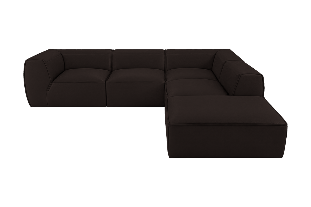 Fred Right Bumper Sectional in Dante Ebony
