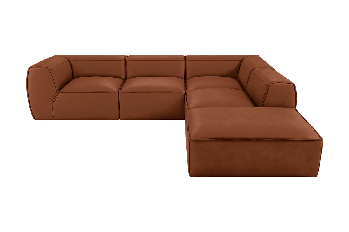 Fred Right Bumper Sectional in Dante Hazel