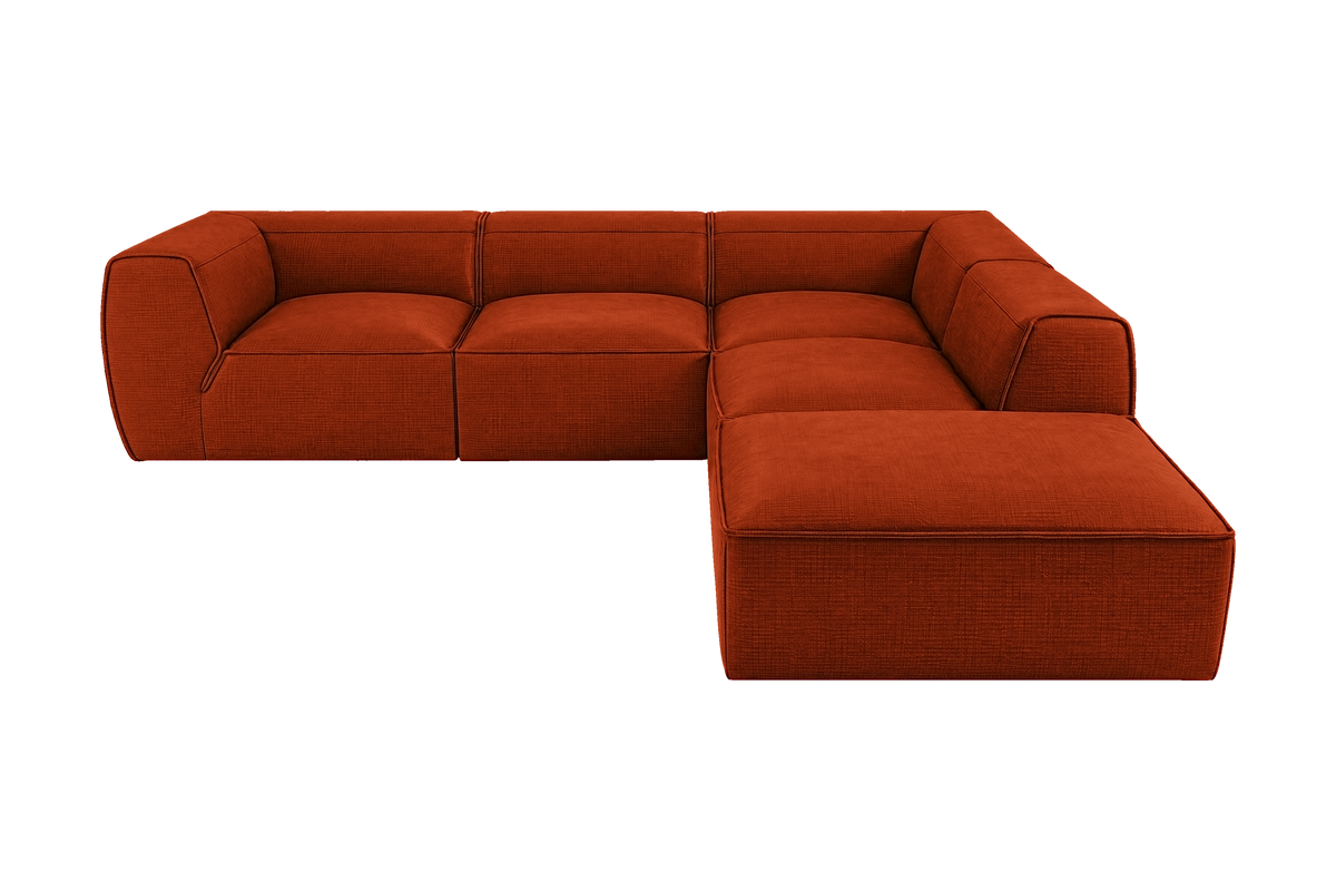 Fred Right Bumper Sectional in Roni Poppy