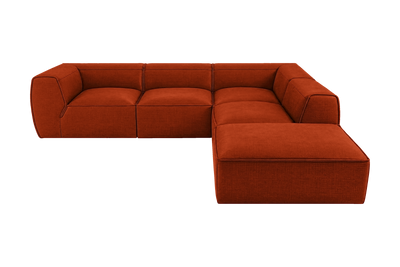 Fred Right Bumper Sectional in Roni Poppy
