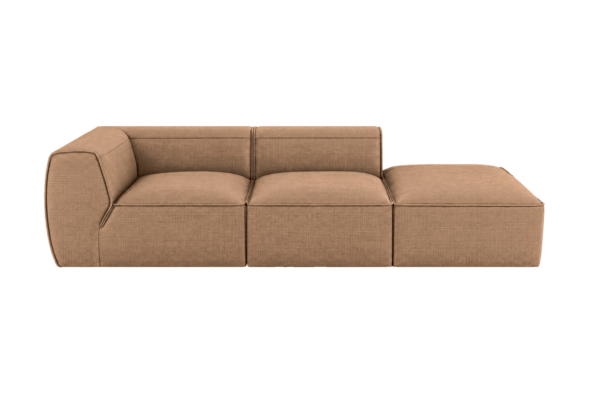 Fred Right Chaise Sofa in Roni Biscotti