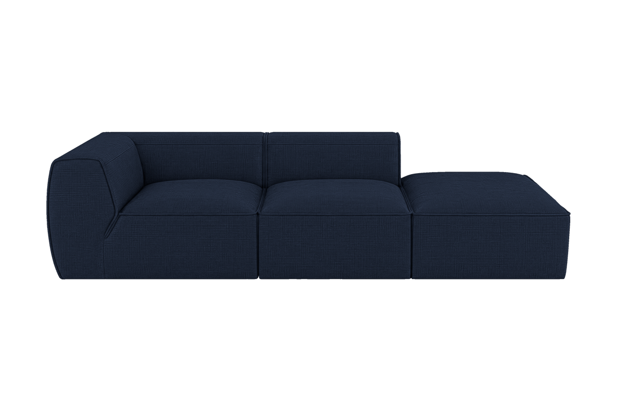 Fred Right Chaise Sofa in Roni Ember Blue