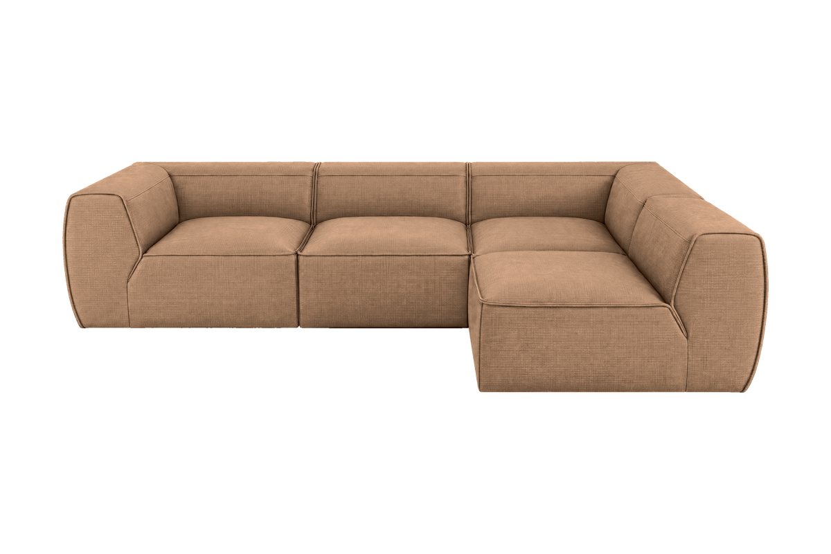 Fred Right Open Sectional in Roni Biscotti
