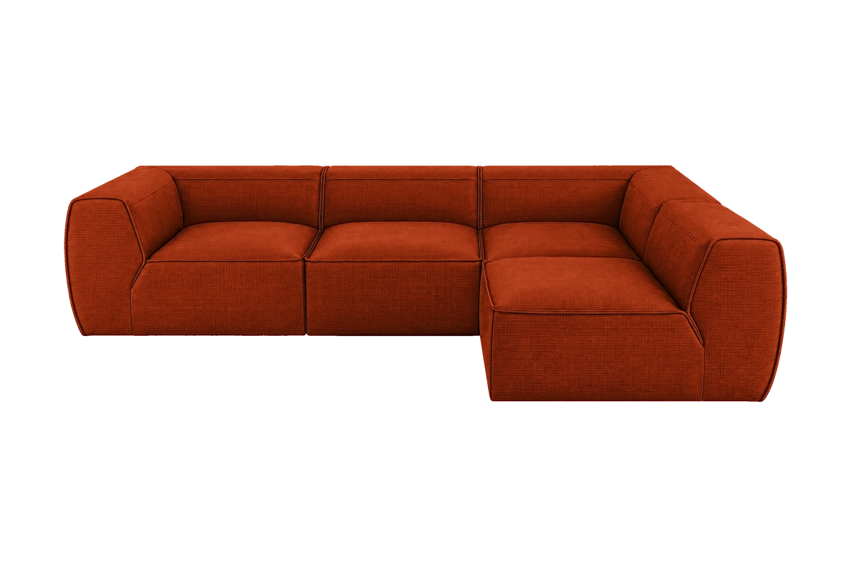 Fred Right Open Sectional in Roni Poppy