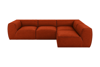 Fred Right Open Sectional in Roni Poppy
