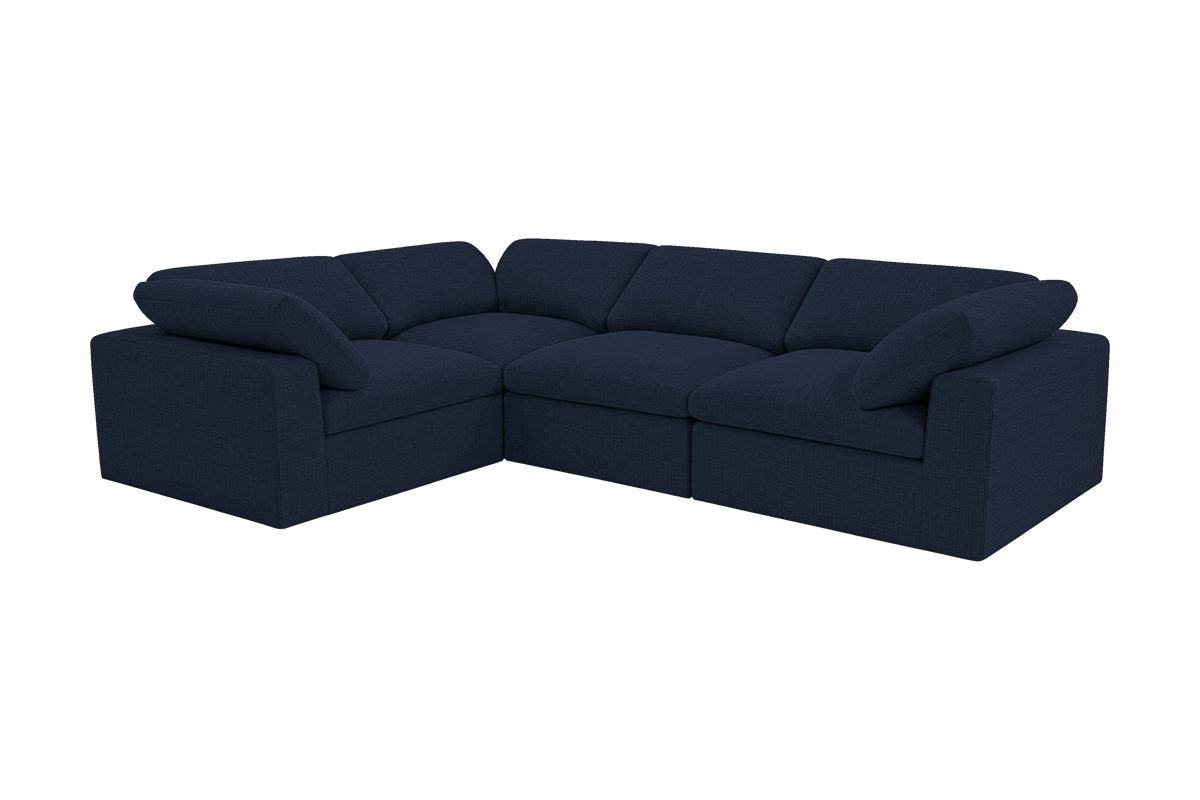 Goodman Mini Left Sectional in Roni Ember Blue