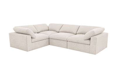 Goodman Mini Left Sectional in Fresco Milky