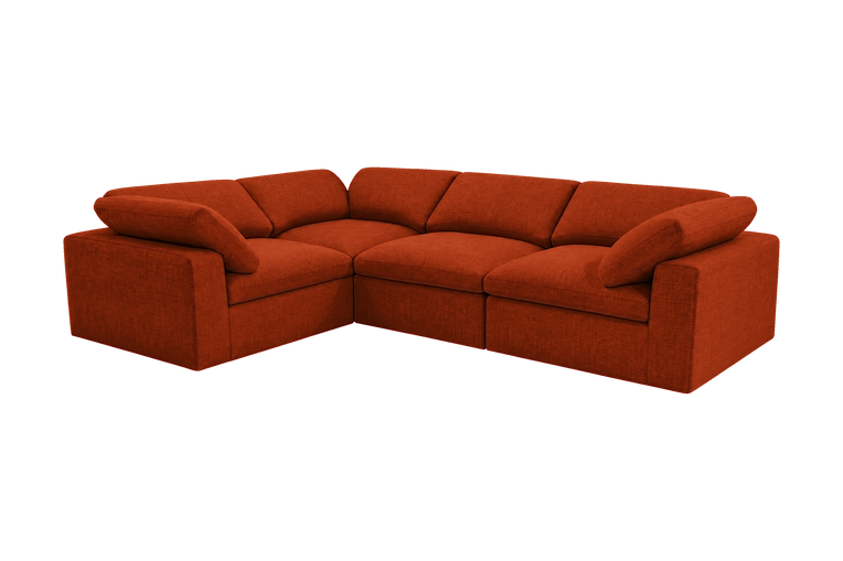 Goodman Mini Left Sectional in Roni Poppy