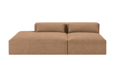 Jasmine Left Chaise Open Sofa in Roni Biscotti