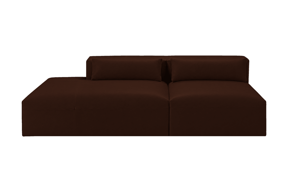 Jasmine Left Chaise Open Sofa in Momo Biscuit