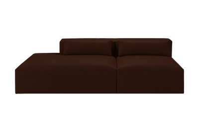 Jasmine Left Chaise Open Sofa in Momo Biscuit