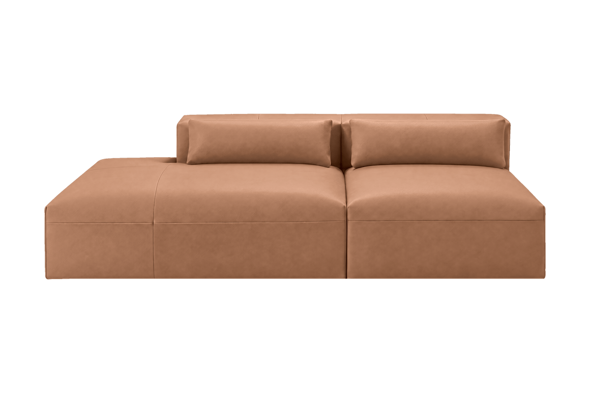 Jasmine Left Chaise Open Sofa in Momo Camel