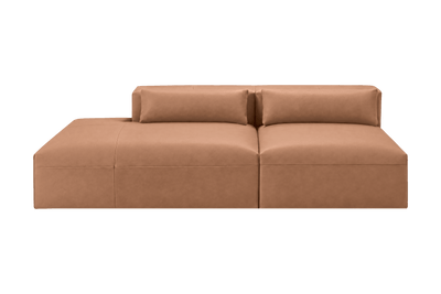Jasmine Left Chaise Open Sofa in Momo Camel