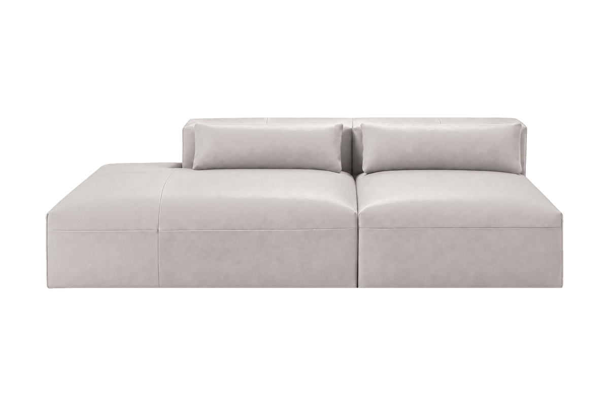 Jasmine Left Chaise Open Sofa in Momo Milky