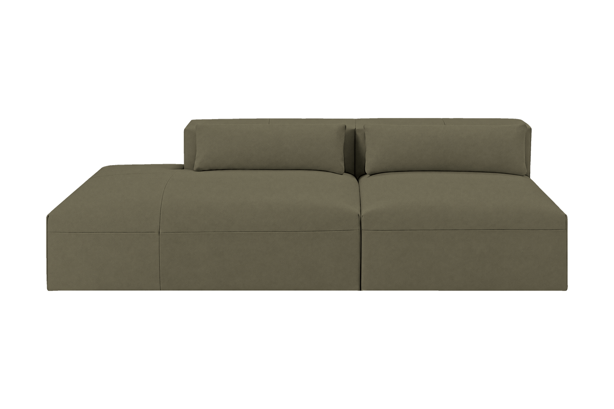 Jasmine Left Chaise Open Sofa in Felix Olive